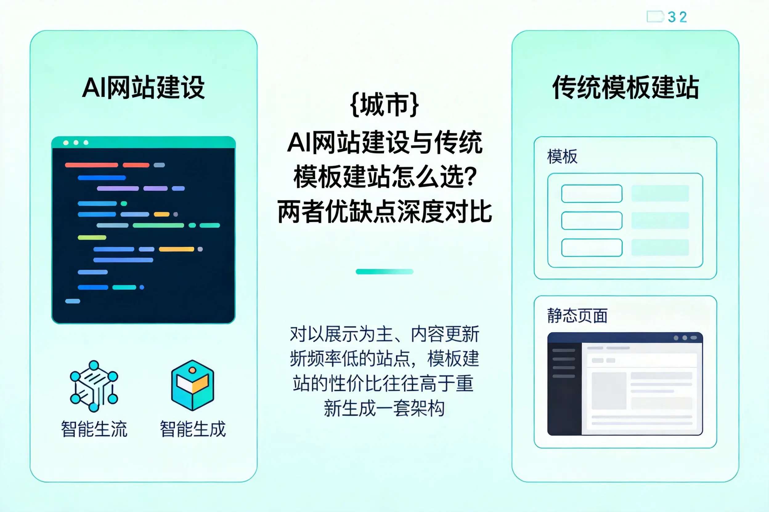 吉安AI网站建设与传统模板建站怎么选?两者优缺点深度对比