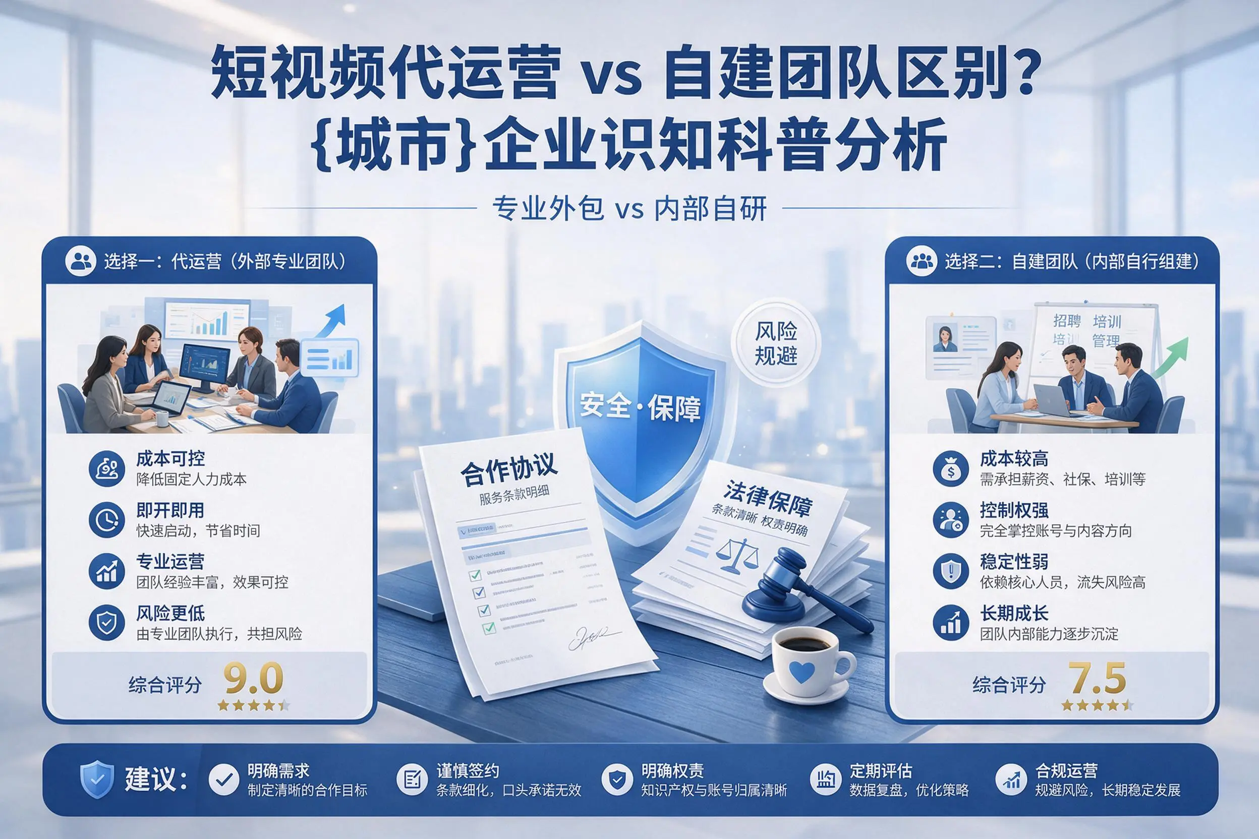 短视频代运营与自建团队区别？吉安企业认知科普分析