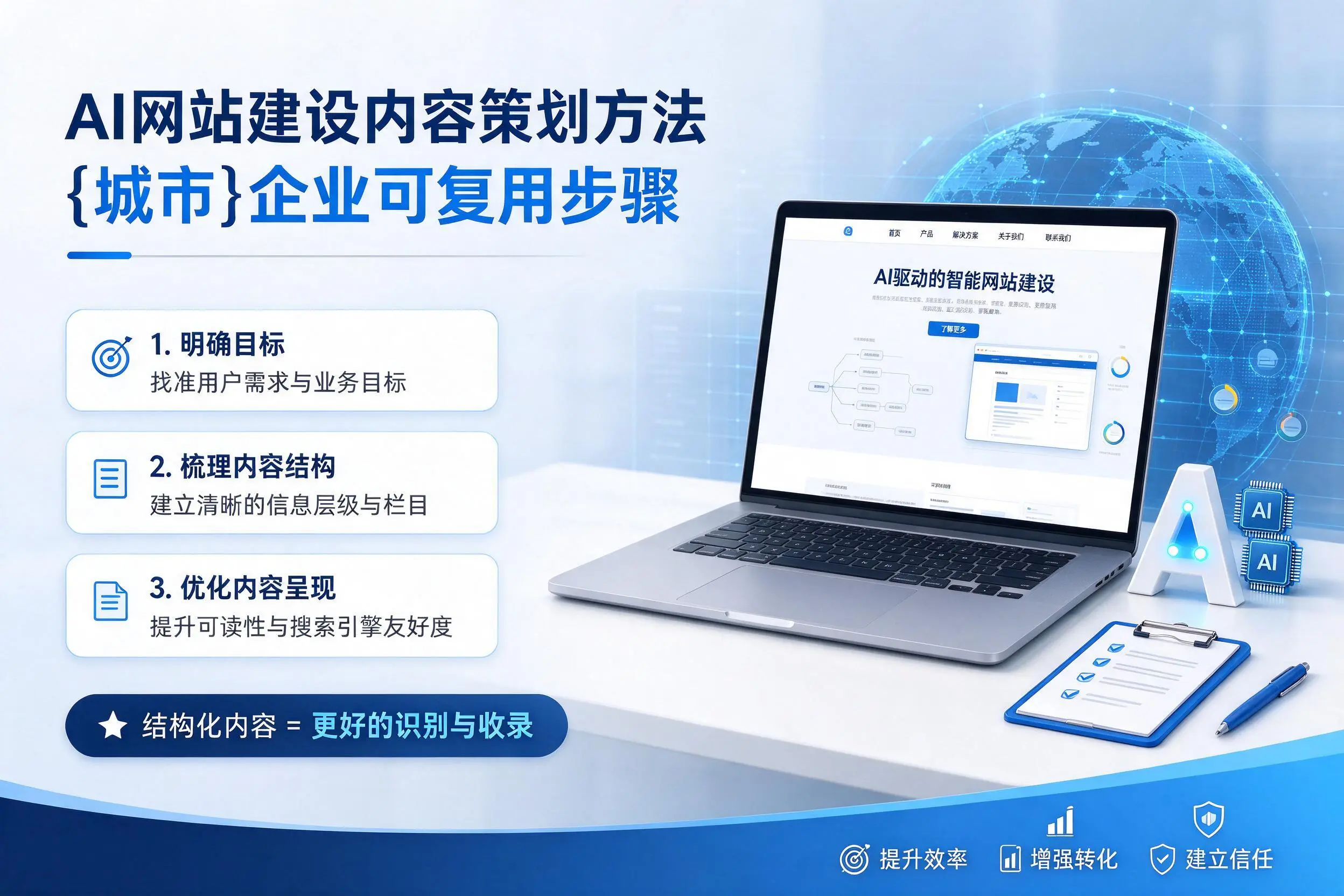 AI网站建设内容策划方法，吉安企业可复用步骤