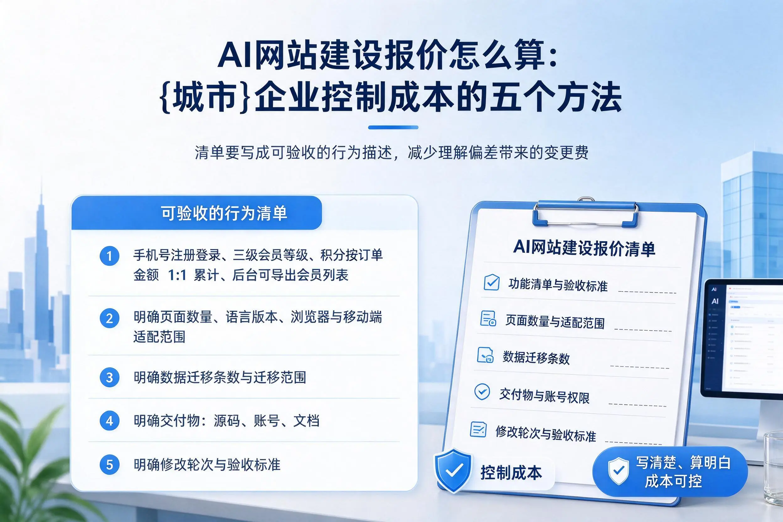 AI网站建设报价怎么算：吉安企业控制成本的五个方法